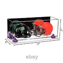 Versatile Display Case-Large Rectangle Box with Mirror, Purple Risers & Clear(A019)