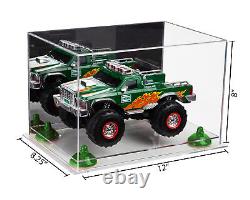 Versatile Display Case-Rectangle Box w / Mirror, Green Risers & Clear Base (A004)