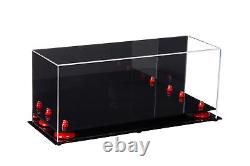 Versatile Large Rectangle Box with Red Risers and Mirror 17 x 6 x 7 (A019-RR)