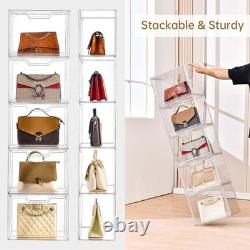 Versatile Stackable Acrylic Display Cases 5-Pack for Handbags & Collectibles