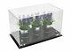 VersatileClear Acrylic Display Case Rectangle Box withSilverRisers14x8x8.5(A011)