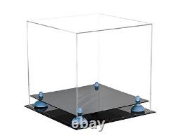 VersatileDeluxeClearAcrylic Display Case -BoxwithBlue Risers11 x11 x11(A001-BLR)