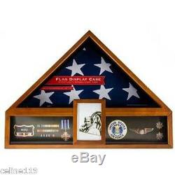 Veteran Flag Display Case Oak American Military Display Box Funeral Burial Flag