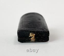 Victorian Jewelry Box Velvet Stickpin Pin Display Leather Old Case Vtg Antique