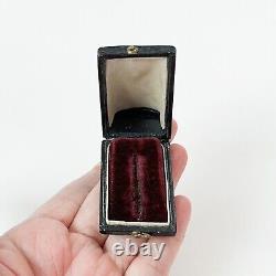 Victorian Jewelry Box Velvet Stickpin Pin Display Leather Old Case Vtg Antique