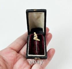 Victorian Jewelry Box Velvet Stickpin Pin Display Leather Old Case Vtg Antique