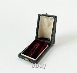 Victorian Jewelry Box Velvet Stickpin Pin Display Leather Old Case Vtg Antique