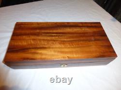 Vintage Antique Wooden Pistol Handmade Display Case. 16x8x4, Green Velvet