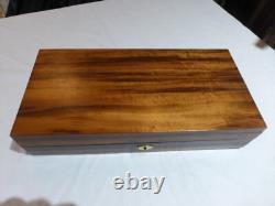 Vintage Antique Wooden Pistol Handmade Display Case. 16x8x4, Green Velvet