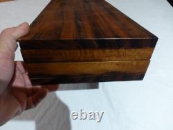 Vintage Antique Wooden Pistol Handmade Display Case. 16x8x4, Green Velvet