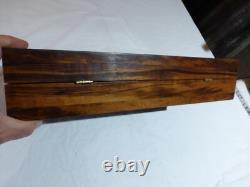 Vintage Antique Wooden Pistol Handmade Display Case. 16x8x4, Green Velvet