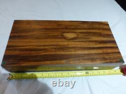 Vintage Antique Wooden Pistol Handmade Display Case. 16x8x4, Green Velvet