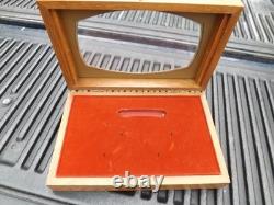 Vintage CASE XX Wood Glass Display Box STAG 1980 75th Anniversary Canoe Set