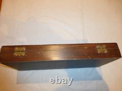 Vintage Colt Wooden Pistol Locking Display Case. 15x7x3, Red Velvet withKey