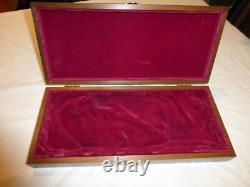 Vintage Colt Wooden Pistol Locking Display Case. 15x7x3, Red Velvet withKey
