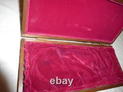 Vintage Colt Wooden Pistol Locking Display Case. 15x7x3, Red Velvet withKey