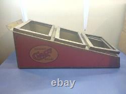 Vintage Eisenlohr's Cinco Cigars Metal Retail Display Case Box Great Patina