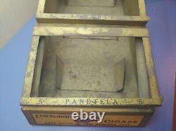 Vintage Eisenlohr's Cinco Cigars Metal Retail Display Case Box Great Patina