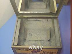 Vintage Eisenlohr's Cinco Cigars Metal Retail Display Case Box Great Patina