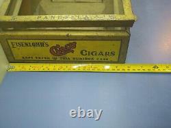 Vintage Eisenlohr's Cinco Cigars Metal Retail Display Case Box Great Patina