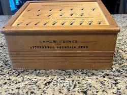 Vintage Esterbrook General Store Fountain Pen Nib Wooden Countertop Display Case