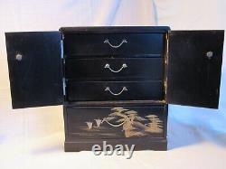 Vintage Miniature Tansu Boxes, Jewelry Or Collector Display Cases, Japanese