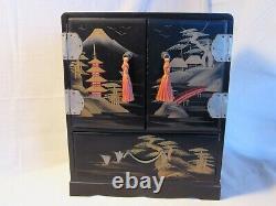 Vintage Miniature Tansu Boxes, Jewelry Or Collector Display Cases, Japanese