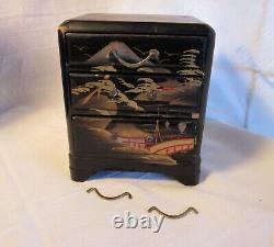 Vintage Miniature Tansu Boxes, Jewelry Or Collector Display Cases, Japanese