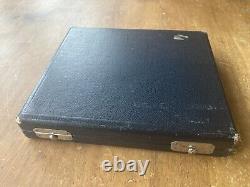 Vintage Multi Ring Jewelers Black Display Box Case Blue Velvet 30 Slots Storage