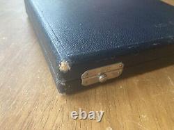 Vintage Multi Ring Jewelers Black Display Box Case Blue Velvet 30 Slots Storage