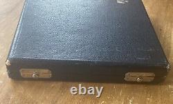 Vintage Multi Ring Jewelers Black Display Box Case Blue Velvet 30 Slots Storage