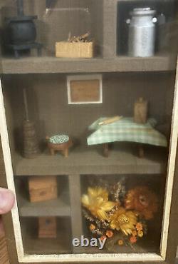 Vintage RARE Set of 5 Wood Shadow Box Hanging Curio Display Miniature Collection