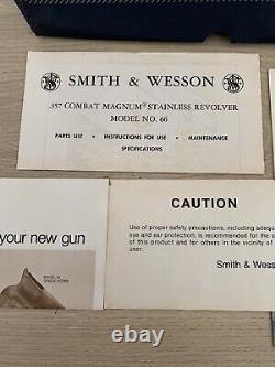 Vintage Smith & Wesson Model 66 Genuine Factory Box with Paperwork 357 Magnum