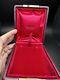 Vintage Steuben Red Leather Display Presentation Storage Box Empty 5X4.25X 2.5