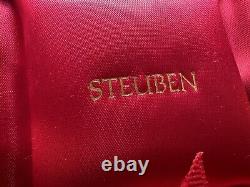 Vintage Steuben Red Leather Display Presentation Storage Box Empty 5X4.25X 2.5