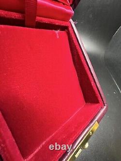 Vintage Steuben Red Leather Display Presentation Storage Box Empty 5X4.25X 2.5