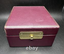 Vintage Steuben Red Leather Display Presentation Storage Box Empty 5X4.25X 2.5