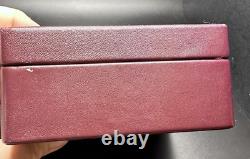 Vintage Steuben Red Leather Display Presentation Storage Box Empty 5X4.25X 2.5