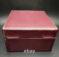 Vintage Steuben Red Leather Display Presentation Storage Box Empty 5X4.25X 2.5