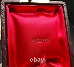 Vintage Steuben Red Leather Display Presentation Storage Box Empty 5X4.25X 2.5