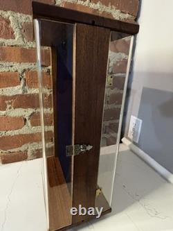 Vintage Store Display Case Solid Wood Double Sided Rotates Lined Velvet Plexi