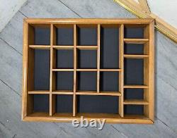 Vintage Wood & Glass Curio Knick Knack Wall Display Case Shadow Box R29