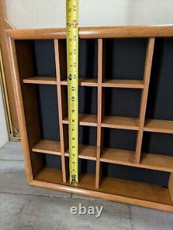 Vintage Wood & Glass Curio Knick Knack Wall Display Case Shadow Box R29