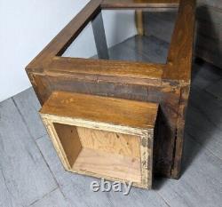 Vintage Wood & Glass Store Counter Display Case/Box Showcase Cabinet Vitrine