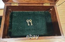Vintage Wooden Jewelry Box with Keys made by Awal Khan & sons