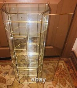 Vtg Brass Glass Table Top or Hanging Curio Cabinet Display Shelf Case Box 27
