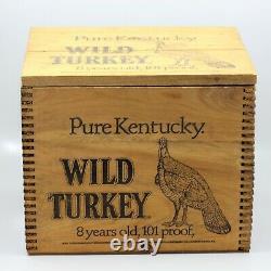 Vtg Rare Wild Turkey Pure Kentucky Bourbon Whiskey Display Case Wood Crate, Box