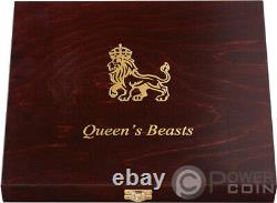 WOODEN CASE Box Queen Beasts Series 2 Oz Display 10 Silver Coins Holder