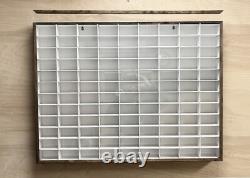 Wall Display for Matchbox/Hot Wheels WithMODIFIED COVER 1/64 White withWalnut