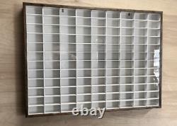 Wall Display for Matchbox/Hot Wheels WithMODIFIED COVER 1/64 White withWalnut
